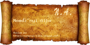 Neményi Alba névjegykártya